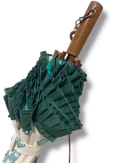 Ocean style wooden handle folding umbrella - Image 7