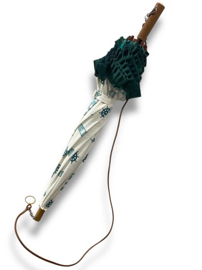 Ocean style wooden handle folding umbrella - Image 6