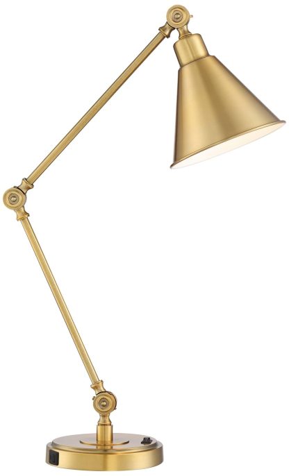 Vintage Gold Adjustable Arm Table Lamp