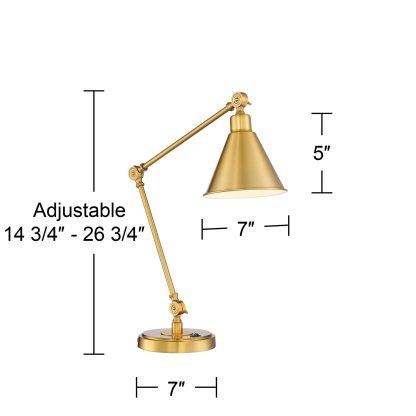 Vintage Gold Adjustable Arm Table Lamp - Image 6