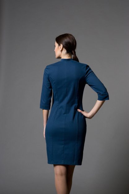 Navy blue dress with gold buttons - Image 3