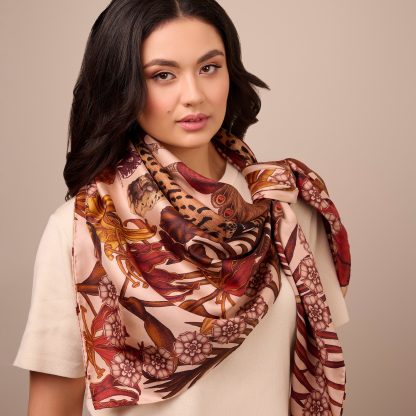 Vintage floral silk scarf - Image 6