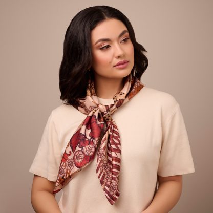 Vintage floral silk scarf - Image 5