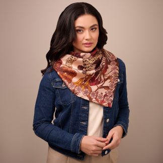 Vintage floral silk scarf