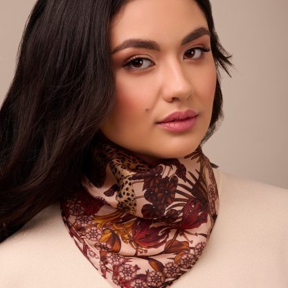 Vintage floral silk scarf - Image 3