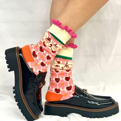 Retro cat style girly lace socks - Image 6