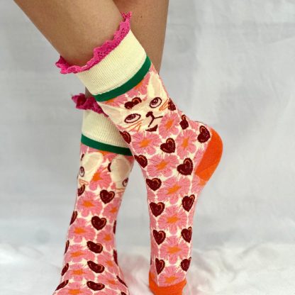 Retro cat style girly lace socks - Image 5
