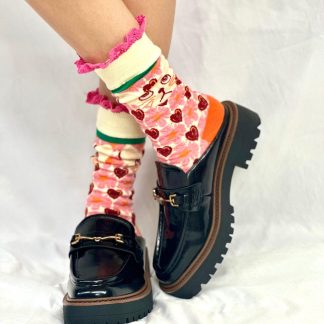 Retro cat style girly lace socks