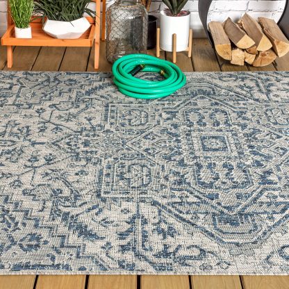 Retro geometric pattern outdoor carpet - Image 11