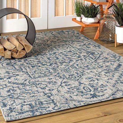 Retro geometric pattern outdoor carpet - Image 4