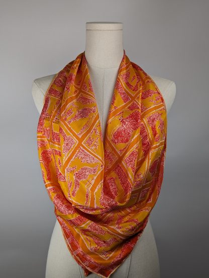 Folk pattern silk square scarf - Image 6