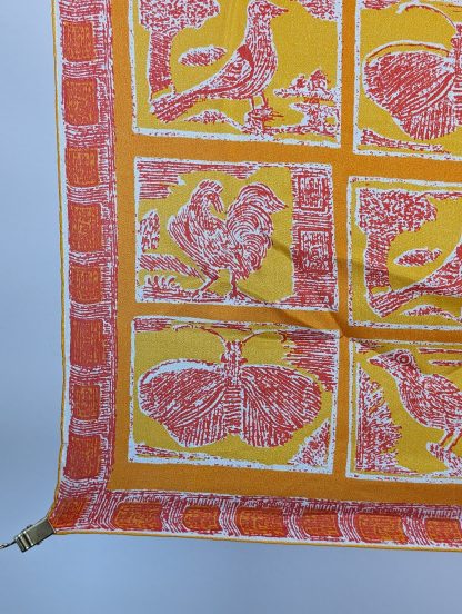 Folk pattern silk square scarf - Image 4
