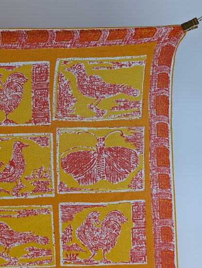 Folk pattern silk square scarf - Image 3