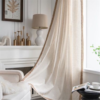 Light luxury embroidered linen curtains - Image 4