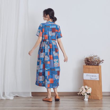 patchwork print dress - Image 4