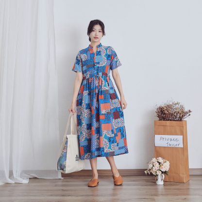patchwork print dress - Image 2