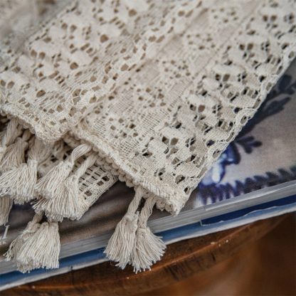 Beige lace tassel curtains - Image 5