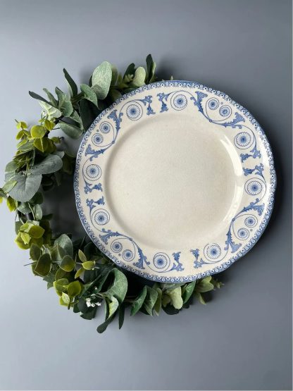 Blue and white porcelain plate with twined branches