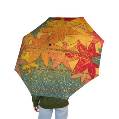 Artistic Maple Leaf Umbrella for Sunny and Rainy Days - Image 4