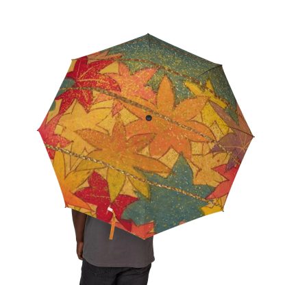 Artistic Maple Leaf Umbrella for Sunny and Rainy Days - Image 3