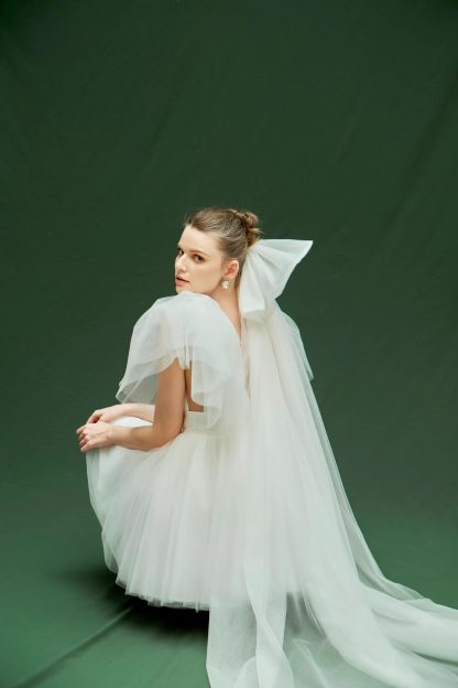 White V-neck Short Dress - Image 5
