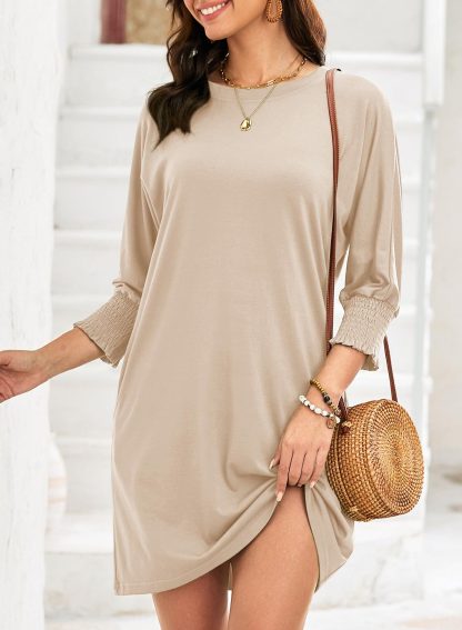 Lazy style solid color short sleeve dress - Image 6