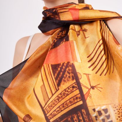 Artistic printed silk scarf - Image 6