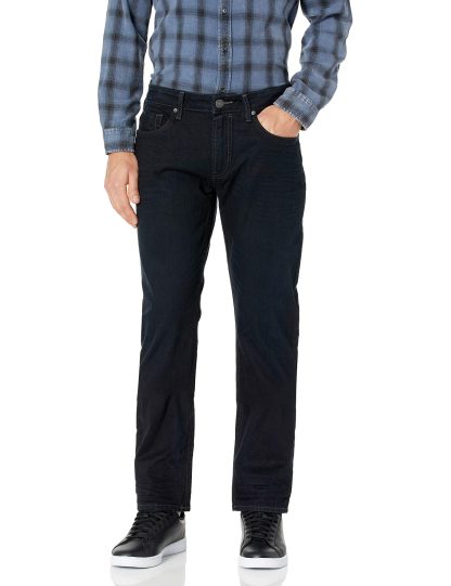 Dark grey washed straight jeans