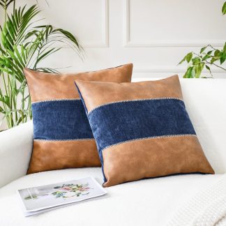 Contrast color stitching pillow