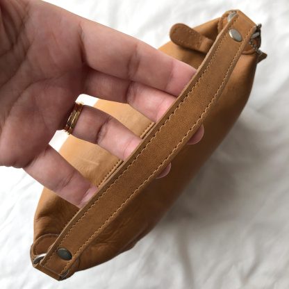 Vintage Tan Leather Tote Bag - Image 6