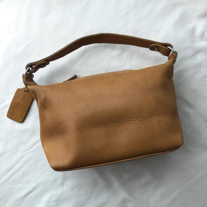 Vintage Tan Leather Tote Bag - Image 3