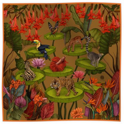 Autumn Leaves Silk Square Scarf - Image 3