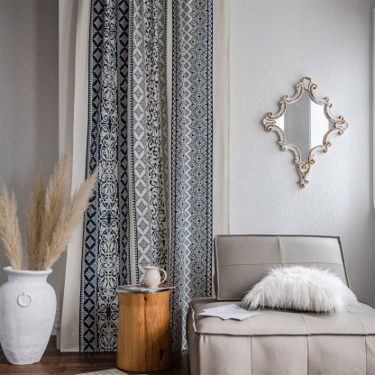 Bohemian geometric pattern curtains - Image 4