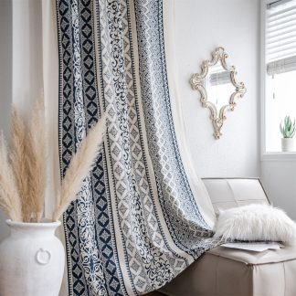 Bohemian geometric pattern curtains