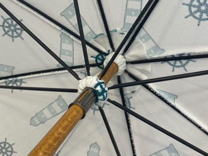 French retro wooden handle printed umbrella - Image 6