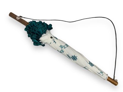 French retro wooden handle printed umbrella - Image 4