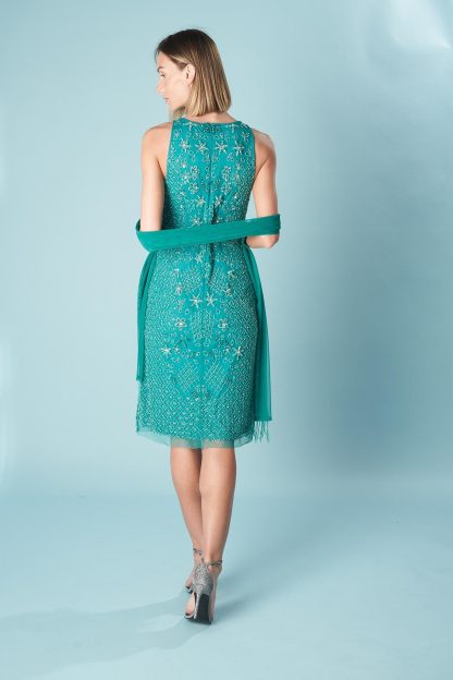 Peacock Green Beaded Skirt - Image 4