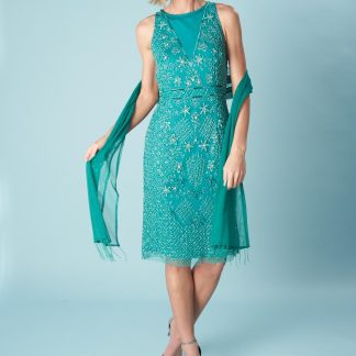 Peacock Green Beaded Skirt