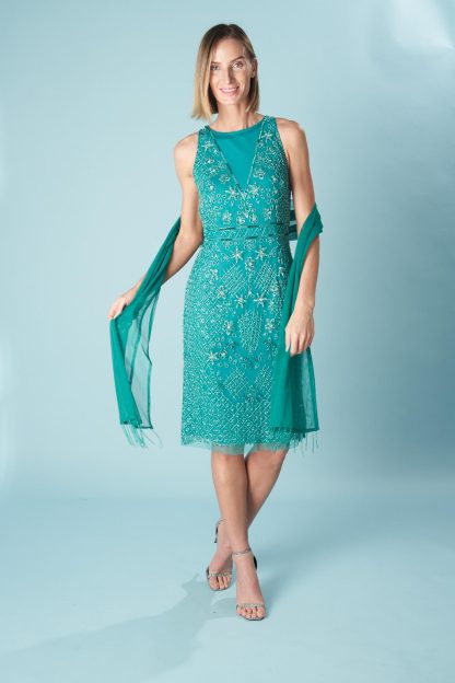 Peacock Green Beaded Skirt