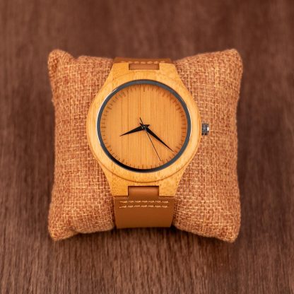 Simple Bamboo Wood Quartz Watch - Image 3