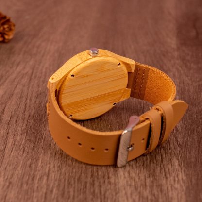 Simple Bamboo Wood Quartz Watch - Image 2