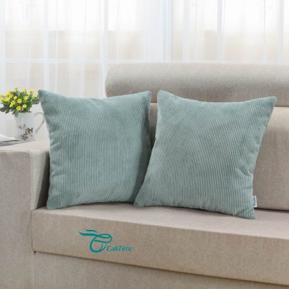 Light blue corduroy pillowcase