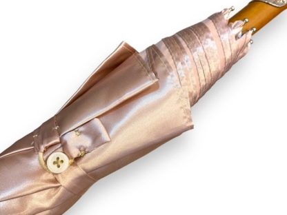 Vintage solid wood handle satin long umbrella - Image 7