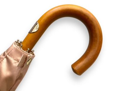Vintage solid wood handle satin long umbrella - Image 5