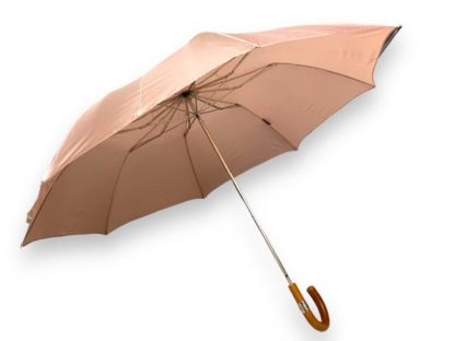 Vintage solid wood handle satin long umbrella