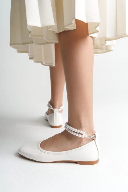 French Pearl Ankle Strap Flats - Image 2