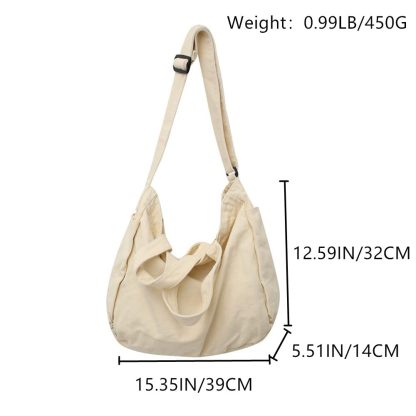 Off-white canvas casual shoulder bag - Image 3
