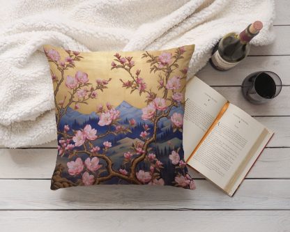 New Chinese style landscape flower and bird pillow