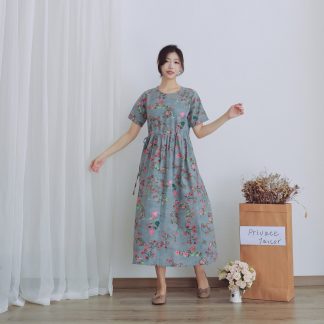 Floral Drawstring Dress