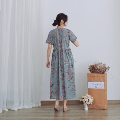 Floral Drawstring Dress - Image 2